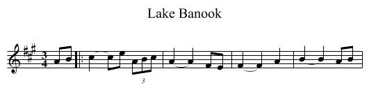 Lake Banook - staff notation