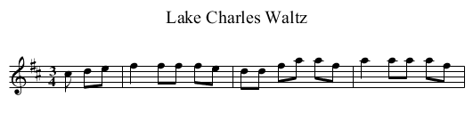 Lake Charles Waltz - staff notation