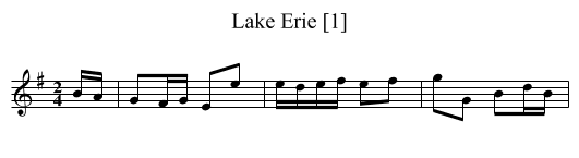 Lake Erie [1] - staff notation