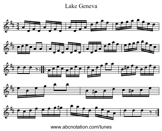 Lake Geneva - staff notation