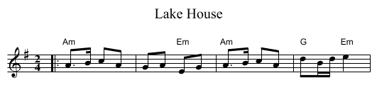 Lake House - staff notation