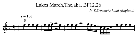 Lakes March,The,aka. BF12.26 - staff notation
