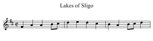 Lakes of Sligo - staff notation