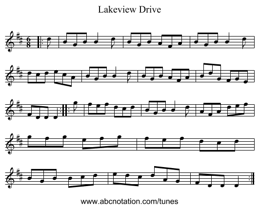 Lakeview Drive - staff notation