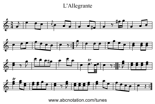 L'Allegrante - staff notation