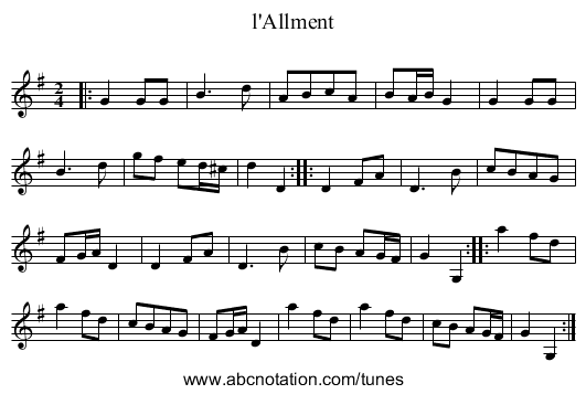 l'Allment - staff notation