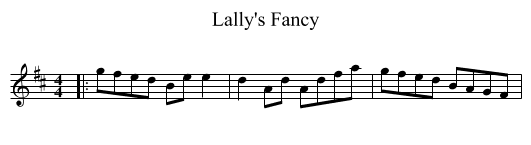 Lally's Fancy - staff notation