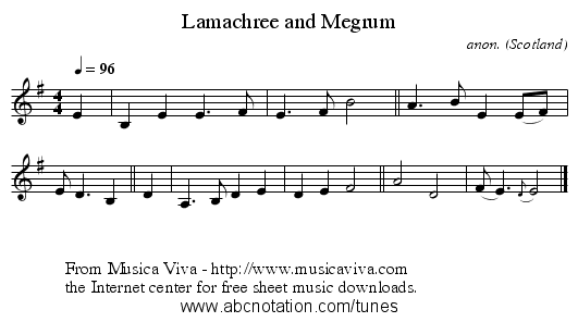 Lamachree and Megrum - staff notation