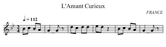 L'Amant Curieux - staff notation