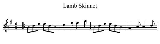 Lamb Skinnet - staff notation