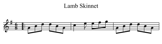 Lamb Skinnet - staff notation