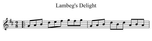 Lambeg's Delight - staff notation