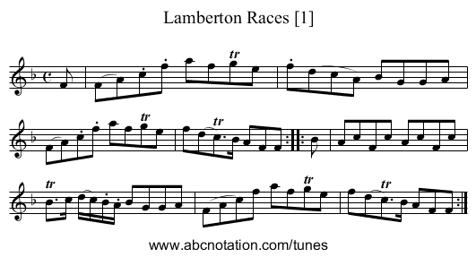 Lamberton Races [1] - staff notation