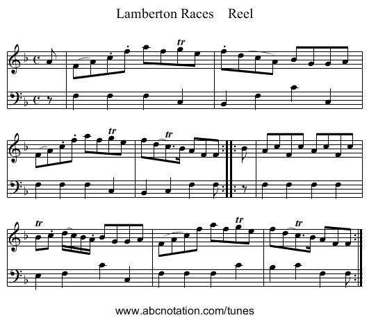 Lamberton Races    Reel - staff notation