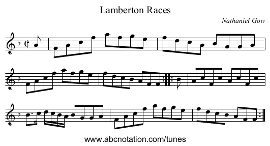 Lamberton Races - staff notation
