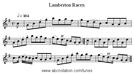 Lamberton Races. - staff notation