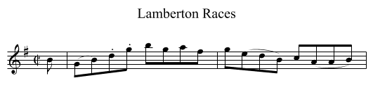 Lamberton Races - staff notation