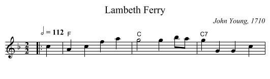 Lambeth Ferry - staff notation
