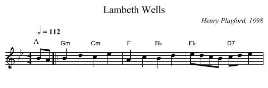 Lambeth Wells - staff notation