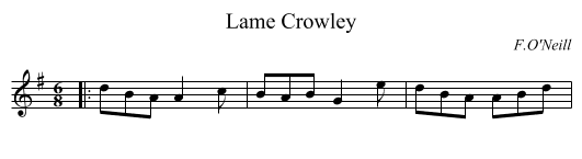 Lame Crowley - staff notation