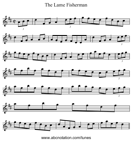 Lame Fisherman, The - staff notation