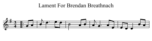 Lament For Brendan Breathnach - staff notation