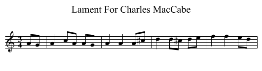 Lament For Charles MacCabe - staff notation