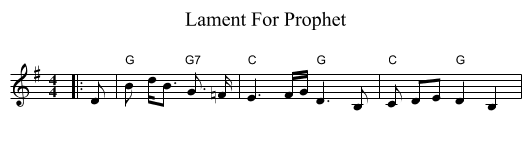 Lament For Prophet - staff notation
