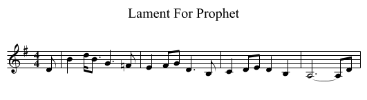 Lament For Prophet - staff notation