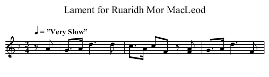 Lament for Ruaridh Mor MacLeod - staff notation