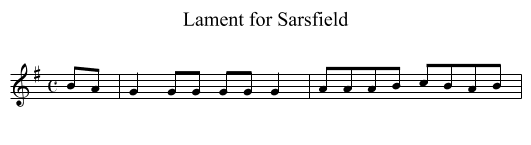 Lament for Sarsfield - staff notation