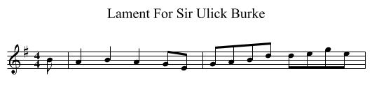 Lament For Sir Ulick Burke - staff notation