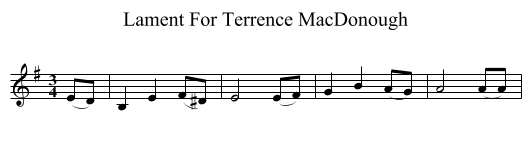 Lament For Terrence MacDonough - staff notation