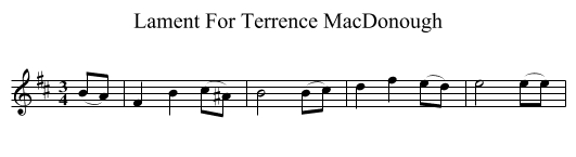 Lament For Terrence MacDonough - staff notation