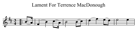 Lament For Terrence MacDonough - staff notation