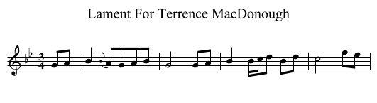 Lament For Terrence MacDonough - staff notation