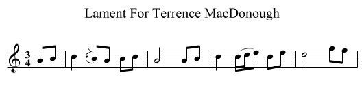 Lament For Terrence MacDonough - staff notation