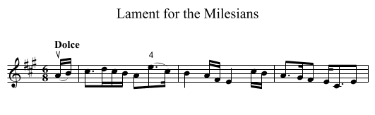 Lament for the Milesians - staff notation