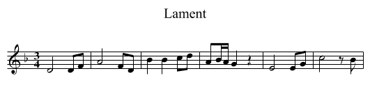 Lament - staff notation