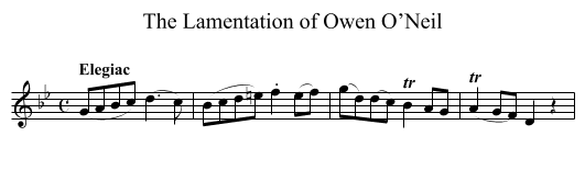 Lamentation of Owen O’Neil, The - staff notation