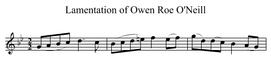 Lamentation of Owen Roe O'Neill - staff notation