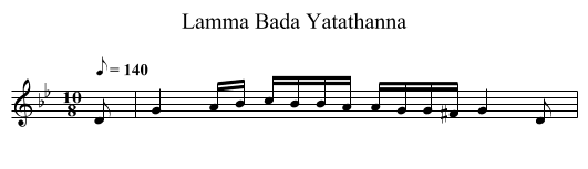 Lamma Bada Yatathanna - staff notation