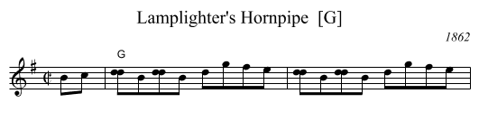 Lamplighter's Hornpipe  [G] - staff notation