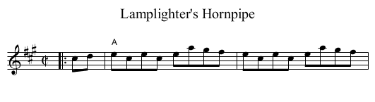 Lamplighter's Hornpipe - staff notation