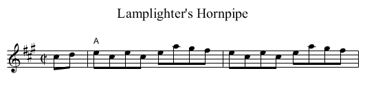 Lamplighter's Hornpipe - staff notation