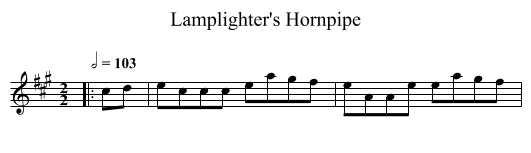 Lamplighter's Hornpipe - staff notation