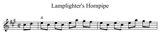 Lamplighter's Hornpipe - staff notation