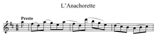 L’Anachorette - staff notation