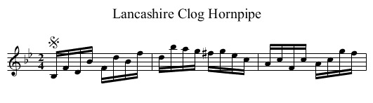 Lancashire Clog Hornpipe - staff notation
