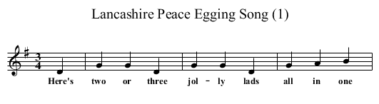 Lancashire Peace Egging Song (1) - staff notation
